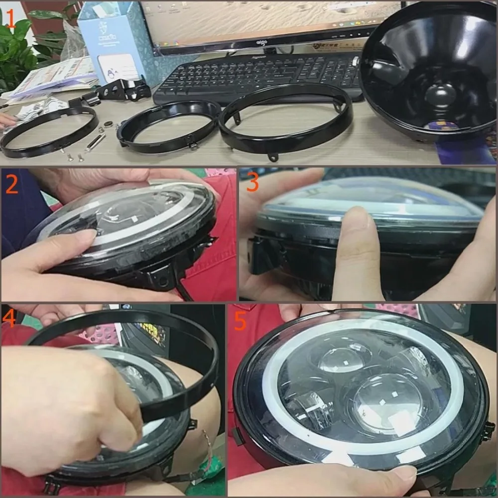 7 Inch headlights Daymaker Housing bucket for Harley Davidson motorcycle(black)