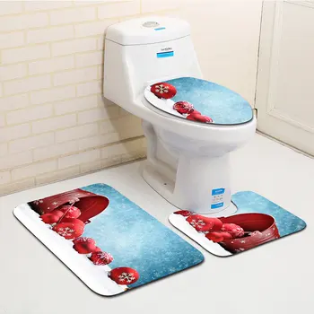 

Honlaker Christmas Bath Mats Bathroom Rugs and Carpets Toilet Decoration Super Soft Suede Non - Slip Floor Mat