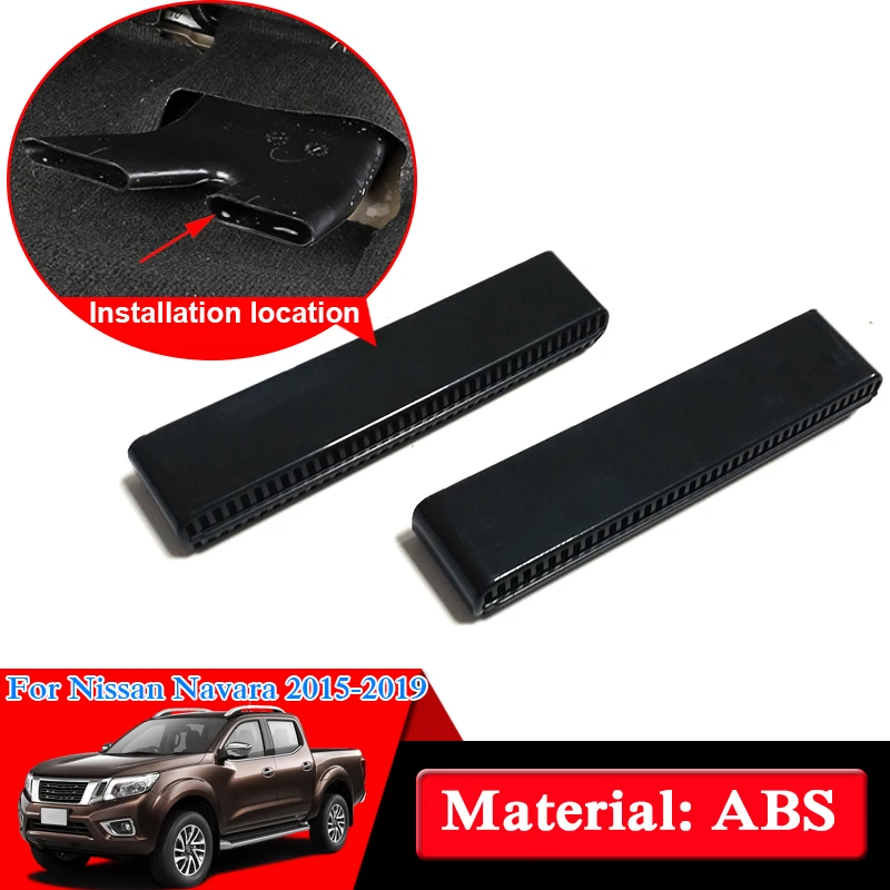 Car Styling ABS Chrome For Nissan Navara NP300 D23 2017 2019 Under Seat Air Outlet Internal