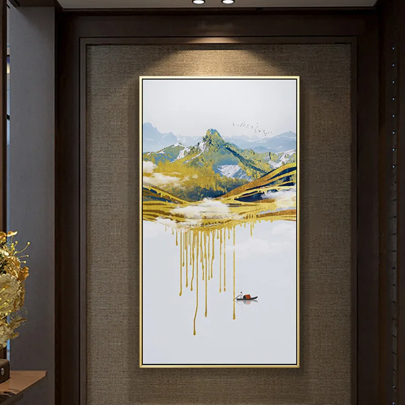 

New Chinese Style Moutain Canvas Painting Landscape Poster Print For Living Room Bedroom Abstract Home Decor HD Wall Art Picture