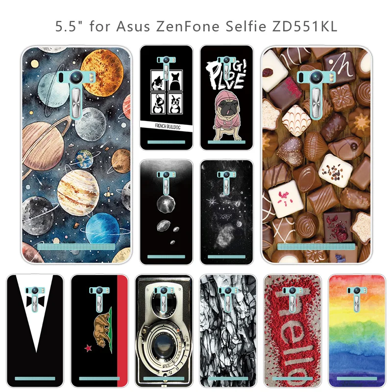 Силиконовый цветной чехол для Asus Zenfone Selfie ZD551KL телефона из мягкого ТПУ 5 дюйма |