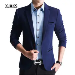 Xjxks Для мужчин Блейзер Весна 2018 Для мужчин тонкий костюм job мужской костюм для свадьбы Большие размеры M-5XL костюм куртка Прохладный моды
