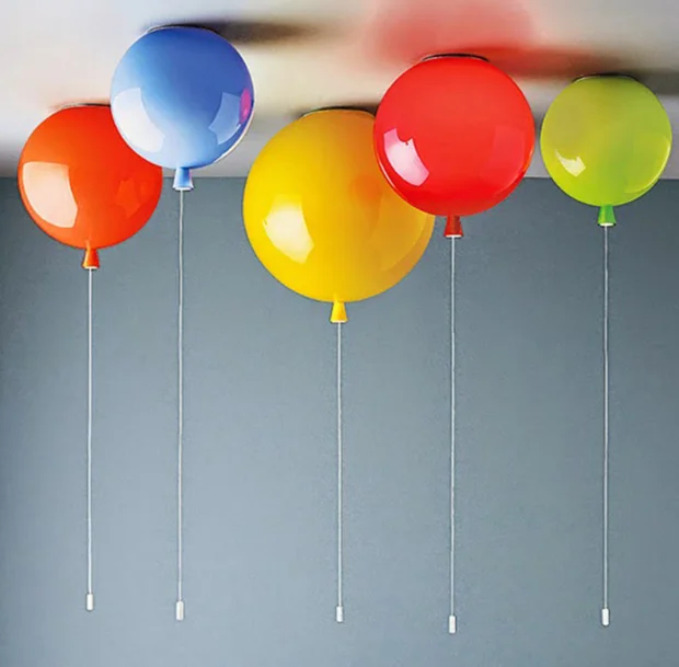 

Modern Minimalist Cartoon Children's Room LED Ceiling Light Warm Bedroom Creative Ceiling Lamp Cute Balloon 110 ~ 220v Lamps E27