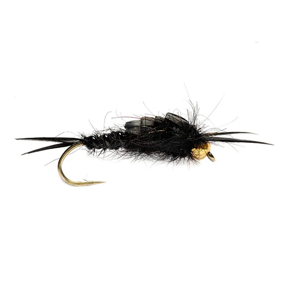 6pcs Aventik Bead Head Stone Nymph Flies Dry Trout Nymph Flies Various 