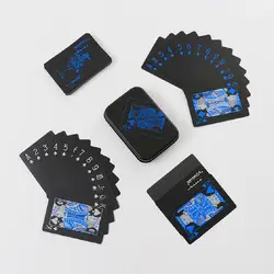 Высокое качество металлическая коробка ПВХ Черный покер водоотталкивающие игральные карты Новинка коллекция подарок прочный стойкость