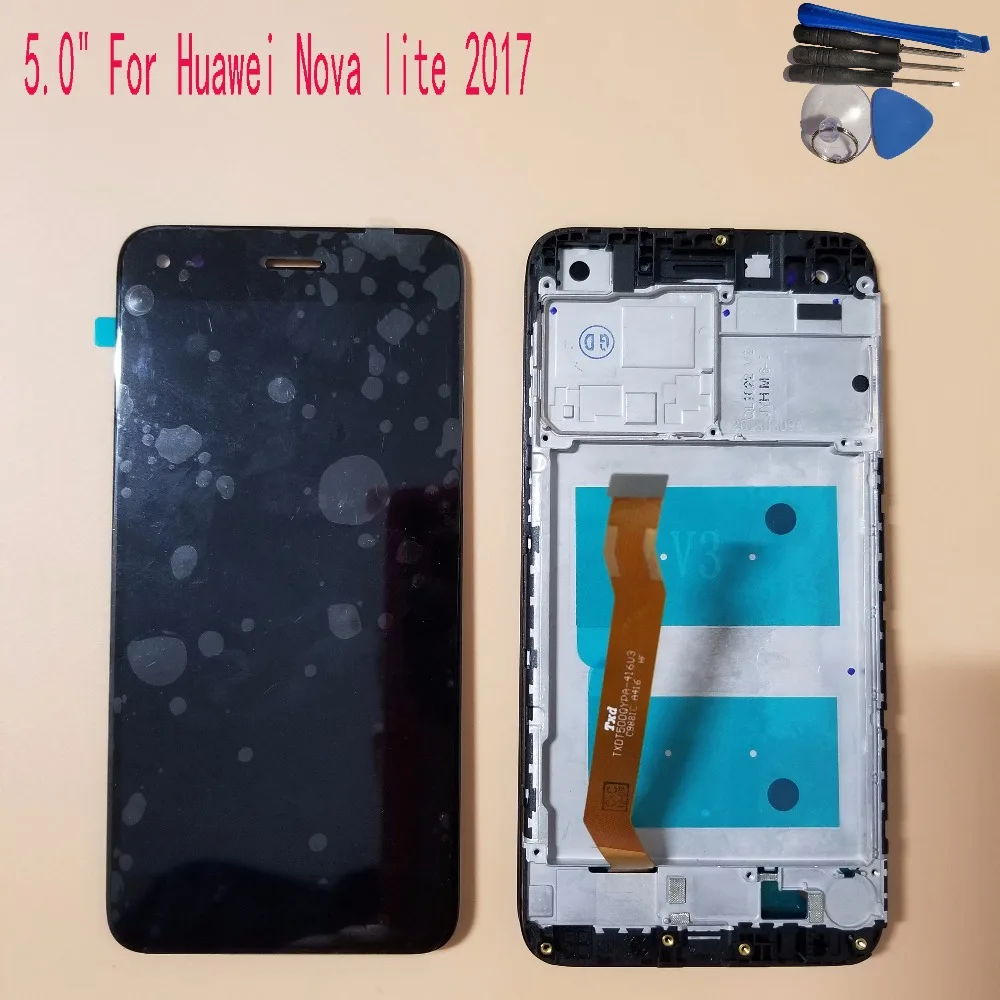 

100% Tested 5.0" For Huawei Nova lite 2017 SLA-L22 LCD Display+Touch Screen Digitizer Assembly With Frame LCD Screen