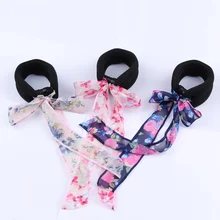 1 PC Mulheres Dispositivo Bandeaus Elegante Chiffon Arco Hairpin Acessórios Fita Bud Cabeça Cabeça Almôndega Ferramentas de Cabelo Updo