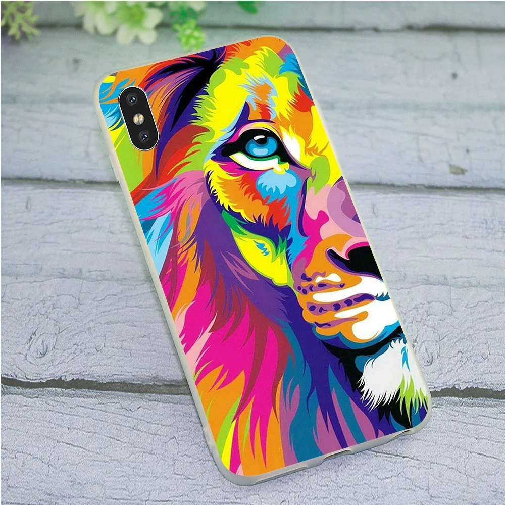 

Soft TPU Collision Lion Tiger Phone Case for iPhone 8 Cover 7 Plus Xs Max XR X 6 6S 5S 5 SE Silicone 11 pro