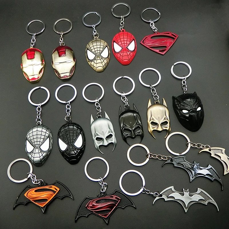 

Car Key Holder Key Rings Key Chain Iron Man Spiderman Superman Buckle Keychain Car Keyring Gift Creative Auto Accessories
