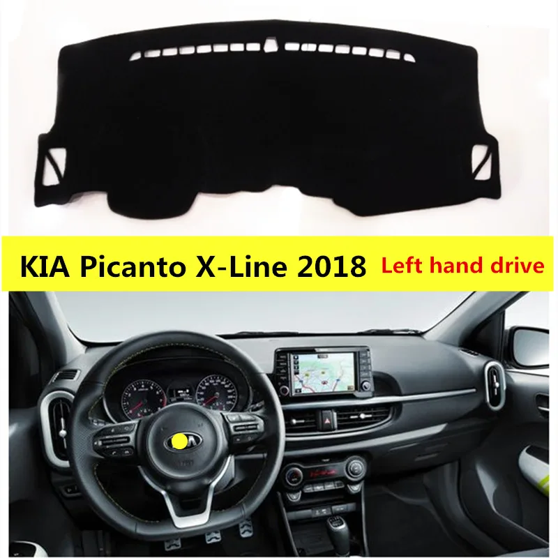 

TAIJS Polyester Fibre car dashboard cover mat for KIA Picanto X-line 2018 Left hand drive Auto dashboard pad rug for KIA Picanto