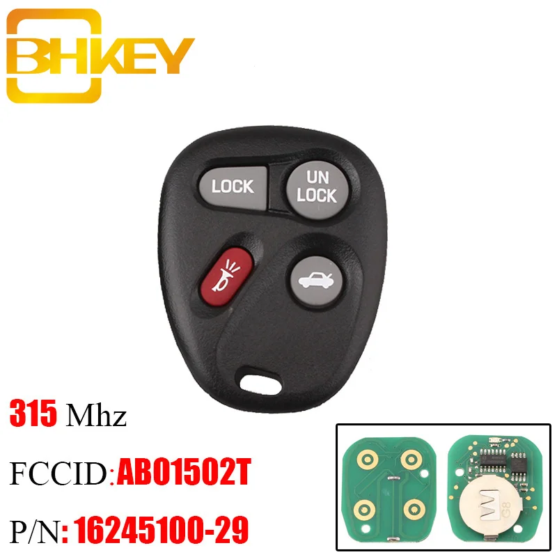 BHKEY 4 кнопки дистанционного ключа автомобиля для Chevrolet ABO1502T 315 МГц для Buick Chevrolet Escalade Astro Blazer GMC Cadillac S-10 грузовик