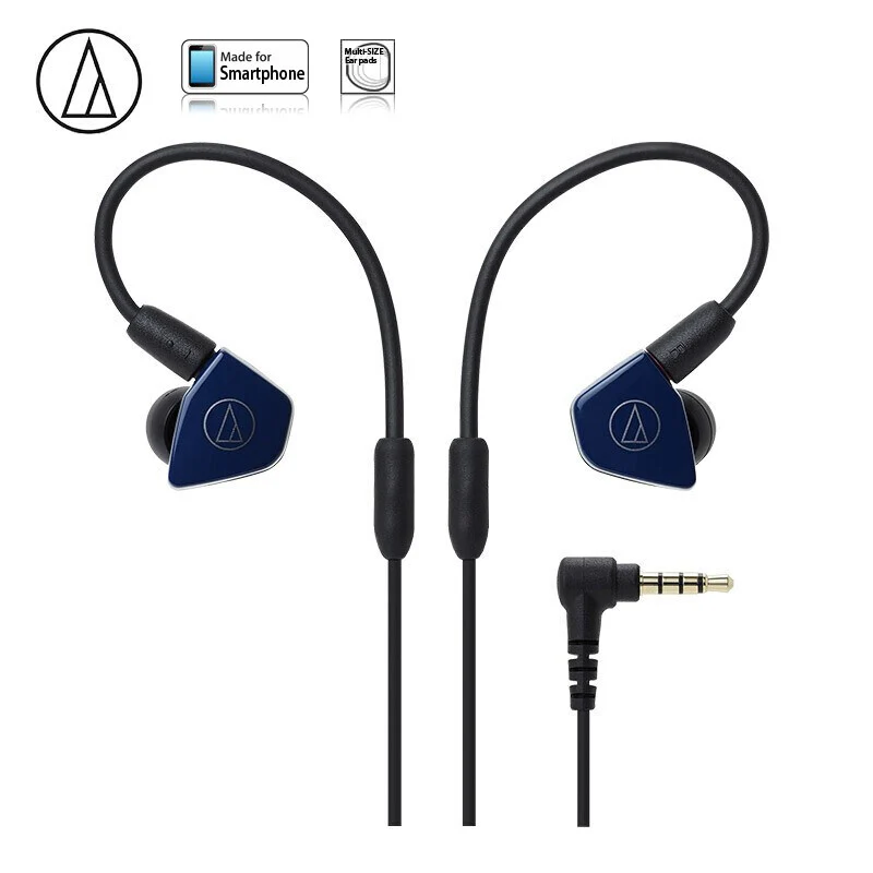 

Original Audio Technica ATH-LS50iS Wired Earphone Hifi Double Dynamic In-ear Earphone Sports Remote Control Microphone