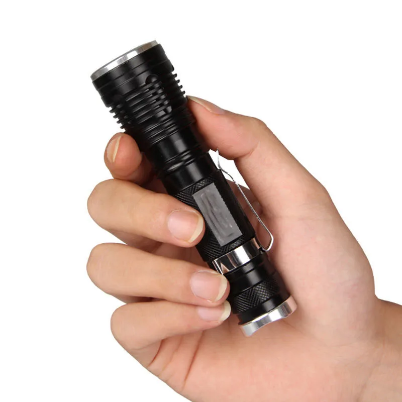

Super Bright Q5 LED Flashlight Zoomable Torch 1600LM Waterproof safe 18650 lamp Flashlights