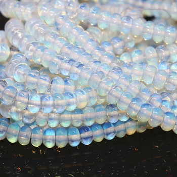 

Abacus rondelle shape white opal loose beads 4*6mm 5*8mm hot sell fashion women weddings party gifts jewelry making 15inch B266