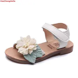 HaoChengJiaDe Горячие брендовые сандалии для девочек Детская летняя обувь летние новые милые детские пляжные сандалии с цветами лист сладкая