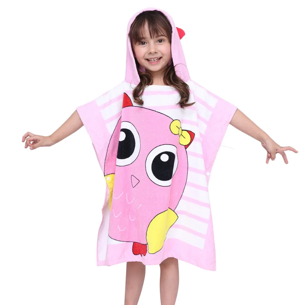 Детские платья без рукавов для маленьких мальчиков и девочек, детский банный халат из смесовой хлопковой ткани, банные полотенца с капюшоном и изображением животных, пижамы#811