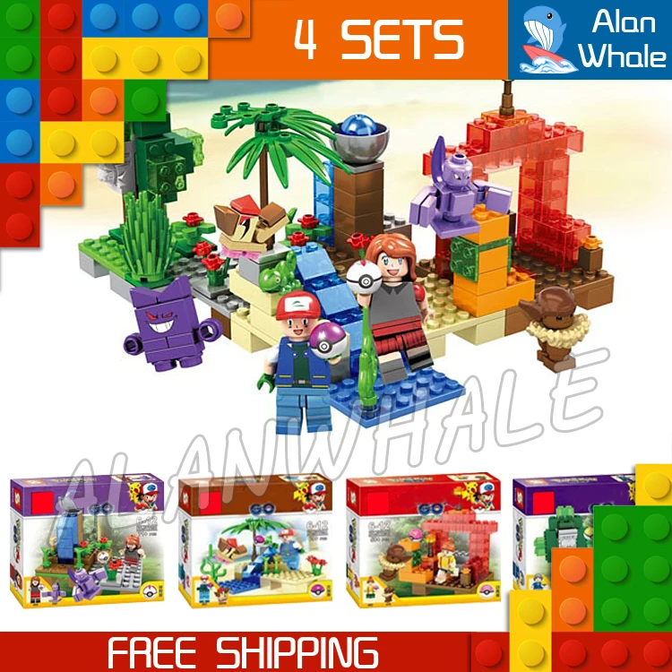 

4pcs/set Pokemons Generations Pikachu Go SY723 Building Blocks Kits Japanese Anime Game Bricks Compatible With Lego