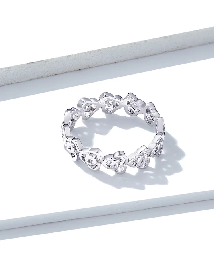 Bamoer, винтажные кольца на палец с розами, для женщин, ремешок из натуральной 925 пробы, Серебряное стекируемое кольцо, модное ювелирное изделие BSR059