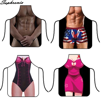 

3D Funny Sexy Naked Man Aprons Women Apron Dinner BBQ Party Cooking Apron Adult Baking Accessories Funny Gifts For Men CWQ011