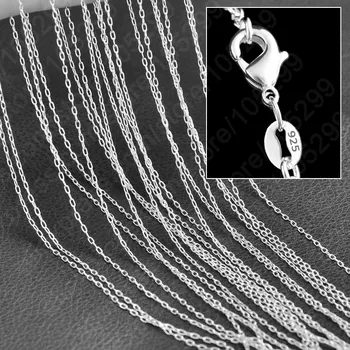 JEXXI Top Quality Popular 16-30 Inch S90 Silver Jewelry Necklace Chains Lobster Clasps For Pendant Wholesale 10PCS