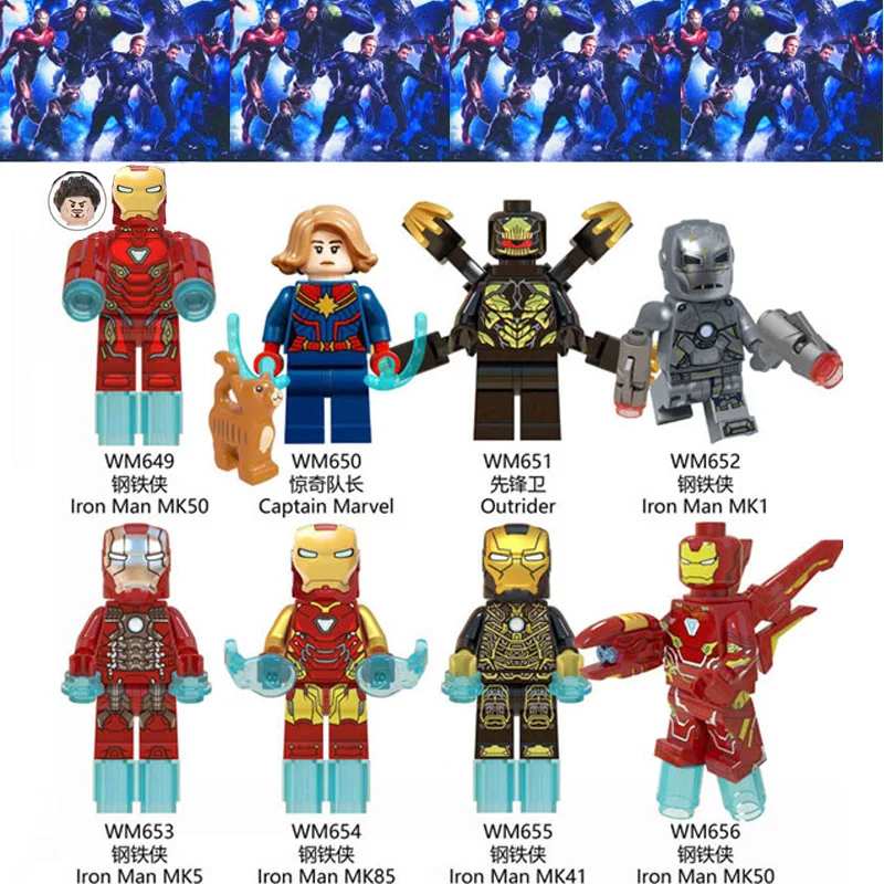 

8pcs/lot Legoing Avengers Hulk Thor Captain Iron-man Black Widow Building Blocks Kit Toys Kids Gift