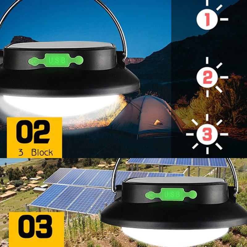 Phone Charging Solar Lamp campingPowered Portable Led Bulb Light Solar Led Lighting Solar Panel Camp Tent Night Fishing Light  (11)