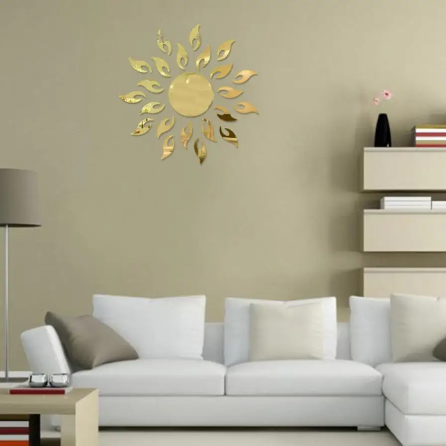 Cool Wall Mirrors Promotionshop For Promotional Cool Wall Mirrors - Mosunx Business Luxury D Sun Flower Home Decor Bell Cool Mirrors Wallstickers cool wall mirrors promotionshop for promotional cool wall mirrors - mosunx business luxury d sun flower home decor bell cool mirrors wallstickers