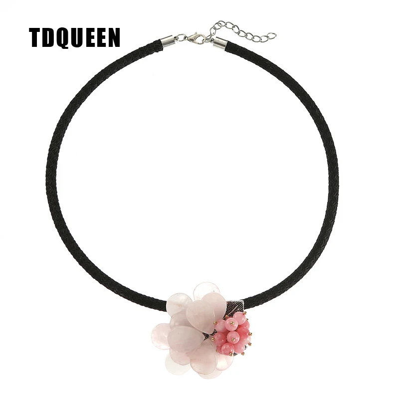 

TDQUEEN Natural Stone Flower Pendant Necklaces Handmade Collar Necklace Statement Collares Collier Jewelry Necklaces Pendants