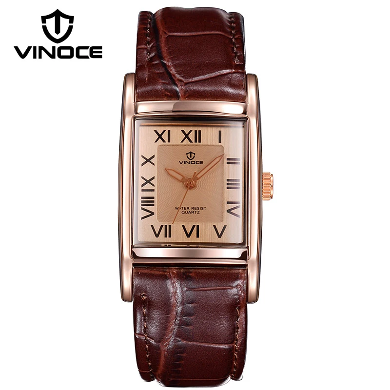 Бренд VINOCE, роскошные часы для влюбленных,, кожаный ремешок, кварцевые часы для мужчин и женщин, повседневные парные наручные часы, модные 8116