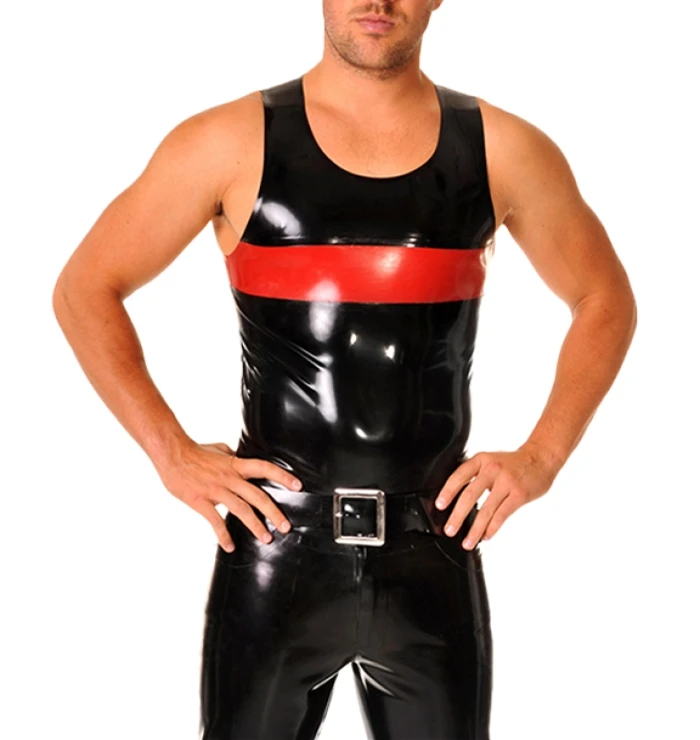 Men's Latex Vest Sexy Latex Tank Shirt Rubber Men's Wear 0.4mm
