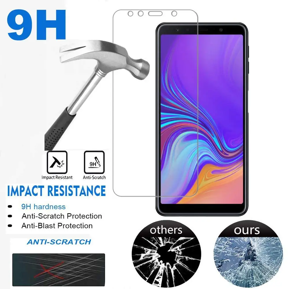 Защитный экран 9H на Samsung Galaxy протектор экрана из закаленного стекла для A6 A7 A8 2018 8 J7
