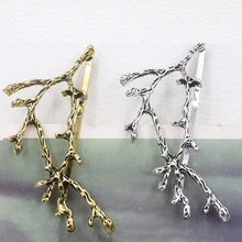 Новинка 2 шт. модный классный дуршлаг для девочек сплав ветка с листьями в форме рогов оленя заколки-пряжки для волос Заколки для волос Средства для укладки волос золото+ серебро