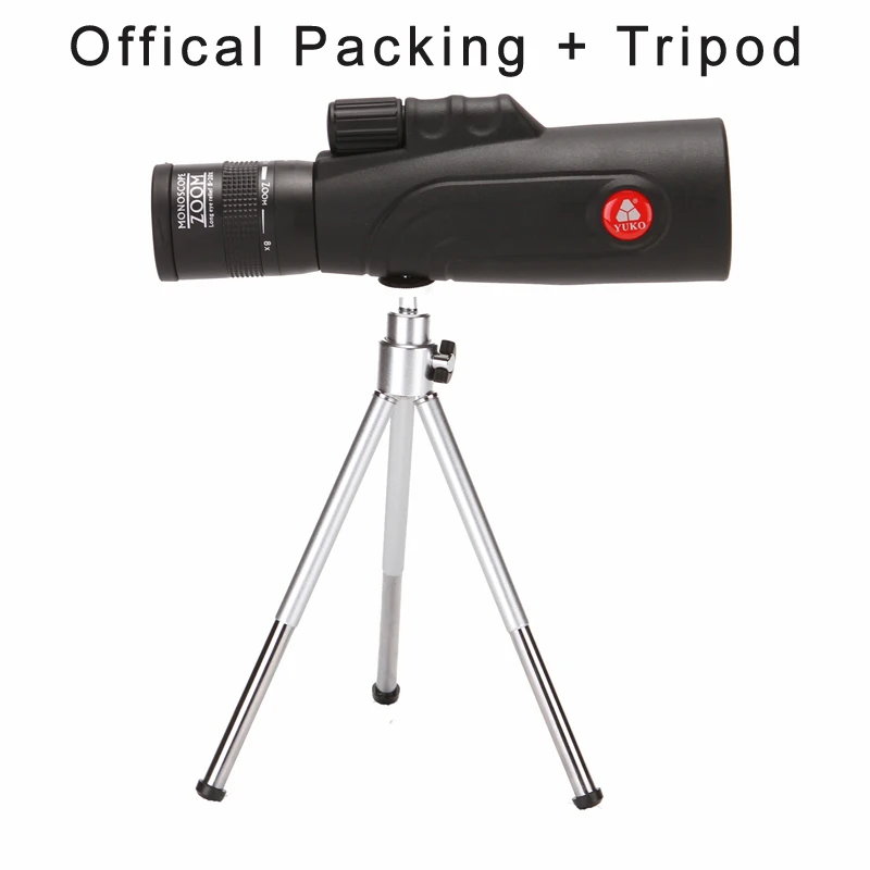 Monocular and Tripod Высокая мощность 8-20x50 зум Монокуляр телескоп водонепроницаемый охота Bak4 призма полностью многослойный охотничий бинокль для кемпинга - Цвет: Monocular and Tripod