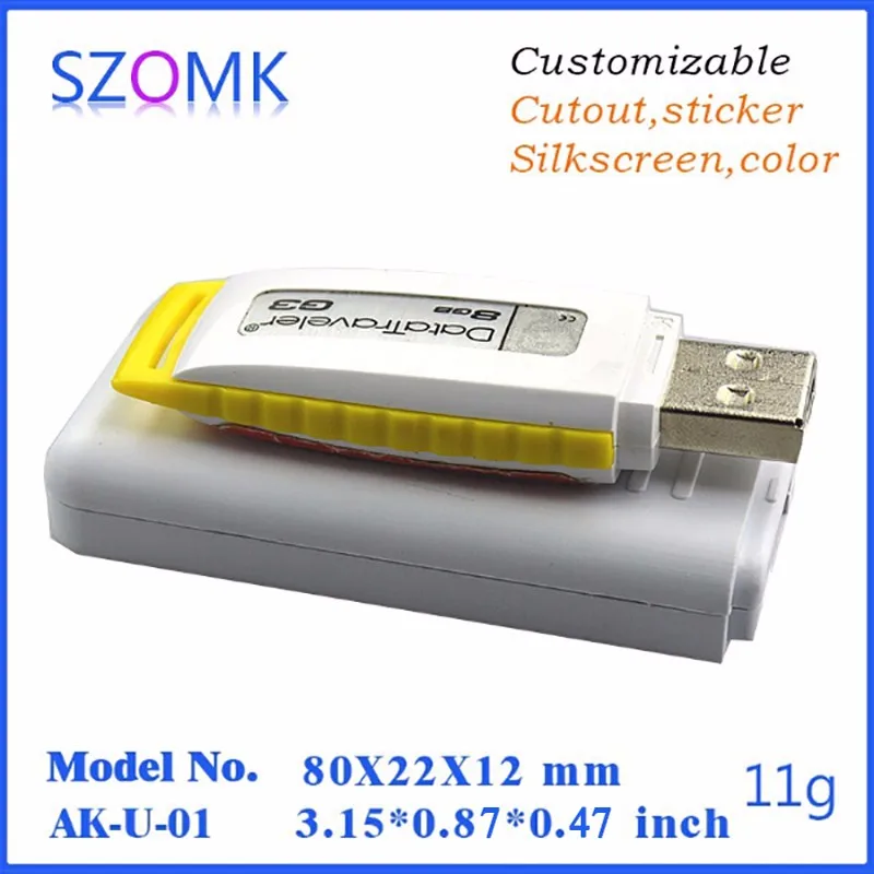 hot selling small plastic usb stick enclosure usb flash szomk plastic enclosure for electronics project (8)
