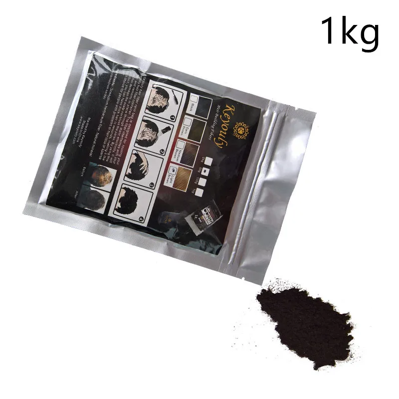 

Refill bag 1kg Instant Hair Fibers material cotton keyouly hair Building Fiber Powders Hair Extension Natural black dark brown