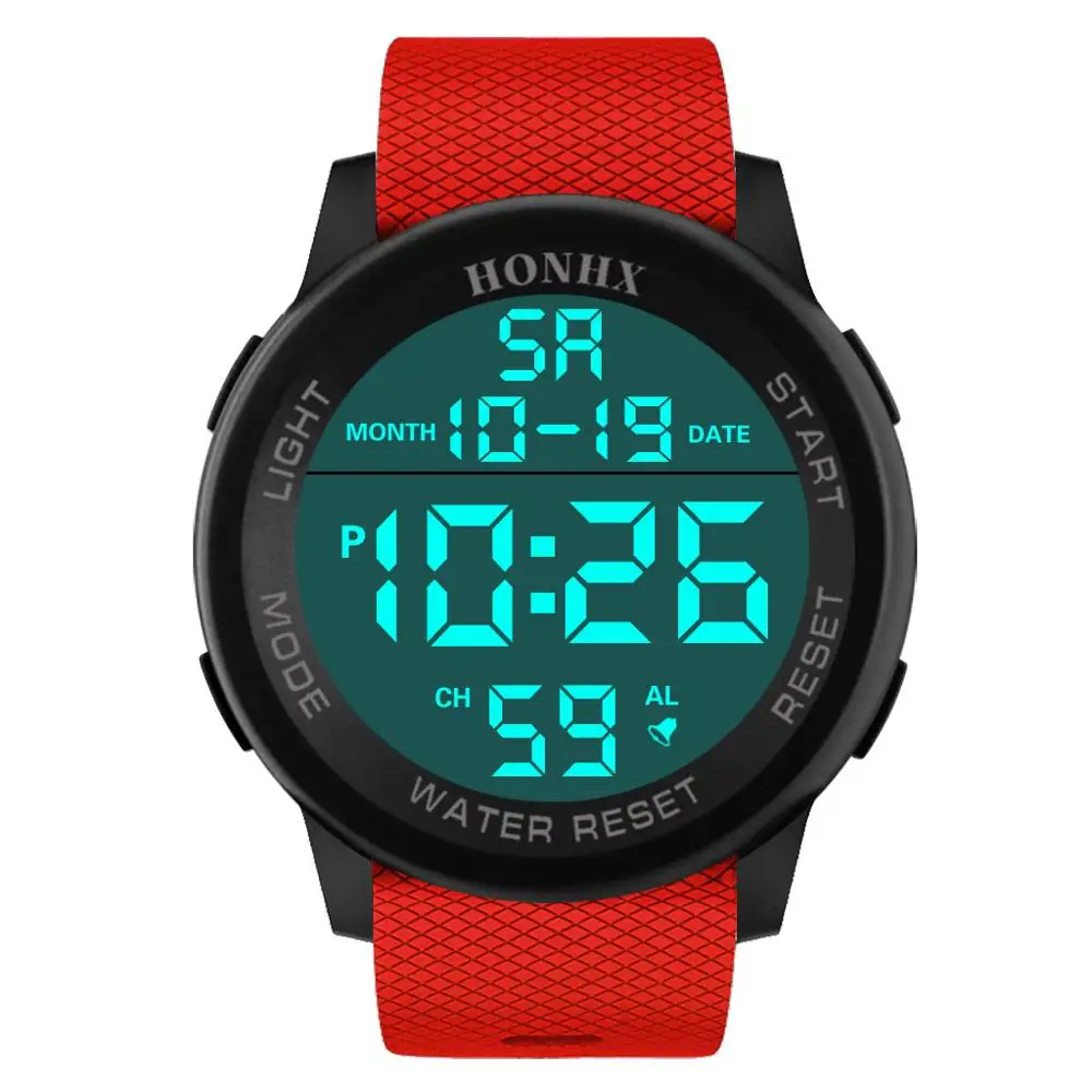 Relogio Inteligente мужские многофункциональные военные спортивные часы светодиодный цифровой двойной ход Мужские t часы для мужчин - Цвет: RD