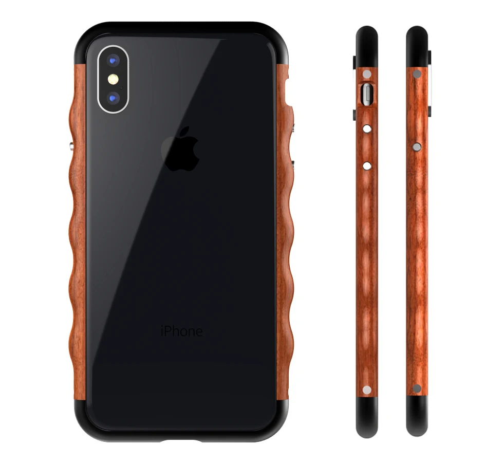 LJY деревянный бампер для iPhone X XS алюминий + защитный корпус 5 8 дюйма|Бамперы| |