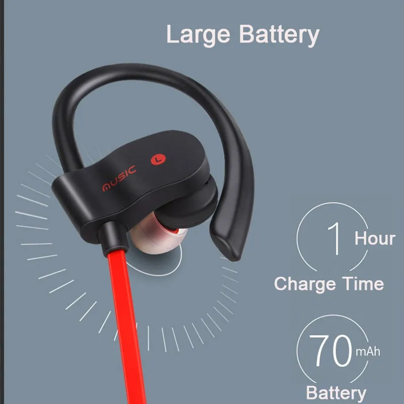 Спортивные бас Bluetooth наушники водонепроницаемые музыкальные стерео