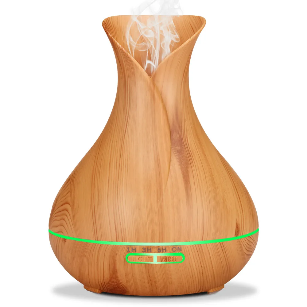 

VVPEC 400ml LED Ultrasonic Timer Humidifier Aroma Essential Oil Diffuser 12W 7 Colors Flash Lights Humidifier for Home Office