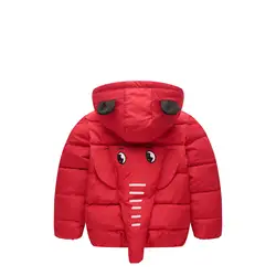 Корейский детский пуховик с объемным рисунком слона, детская зимняя куртка, пальто, зимняя хлопковая стеганая куртка для мальчиков, размер