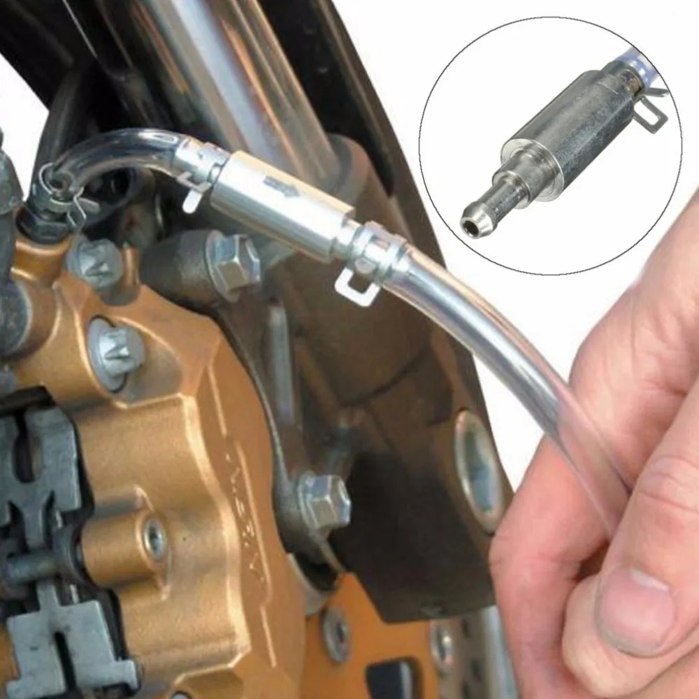 

newProfessional Anti-Rust Motorcycle Car Clutch Brake Bleeder Hose One Way Valve Tube Bleeding Tool Set Aluminum