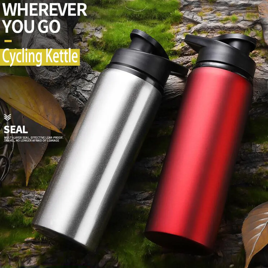 Stainless Steel Travel Bottle Sports Water Cup Straight Drink Bicycle Kettle Outdoor Sports Pot Stainless Steel Water Bottle Y1