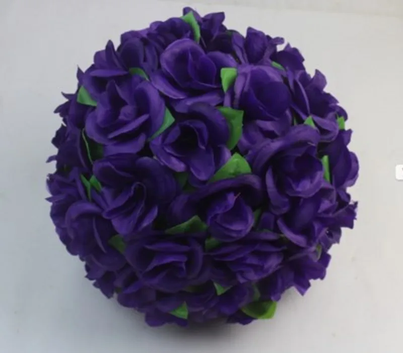 Plum color Artificial Rose Silk Flower Ball Hanging ...