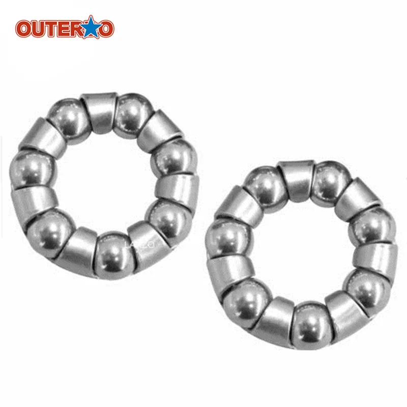 

New Arrival 2pcs/Pair Bicycle Rear Wheel Axle 1/4Inch x 7 Ball Bearing Cages Accessories MTB Mountain Bike Repair Tool