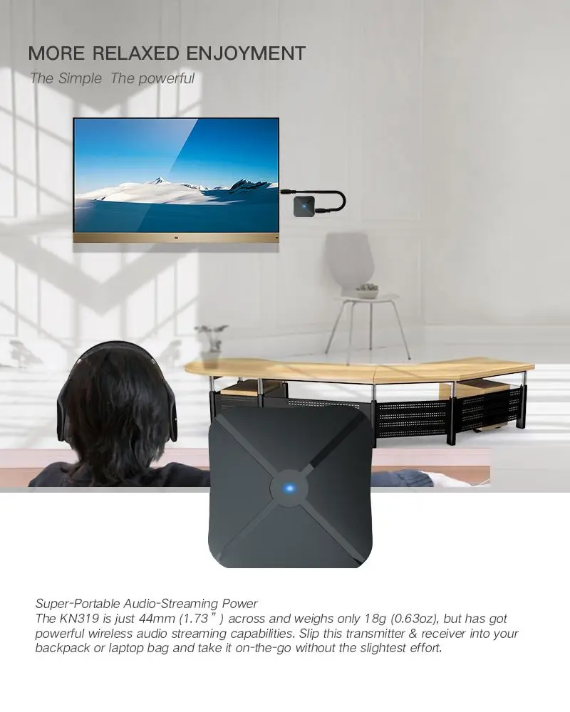 IMars KN319 Bluetooth, беспроводное аудиоустройство приемник передатчик 4,2 адаптер ТВ Запуск Музыка приемник аудио для ТВ автомобиля домашний динамик
