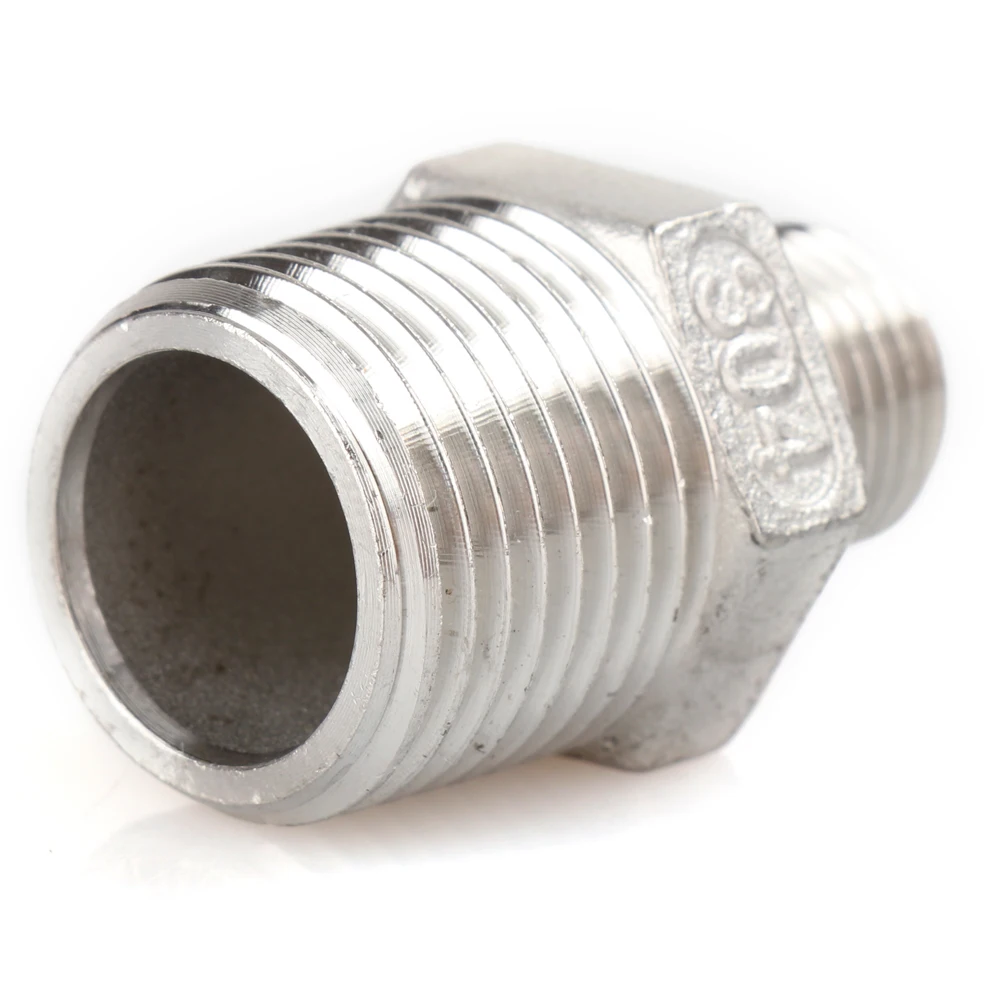 

1 PC New 1/2"x1/4" Male Hex Nipple Threaded Reducer Pipe Fitting Stainless Steel 304 NPT P34