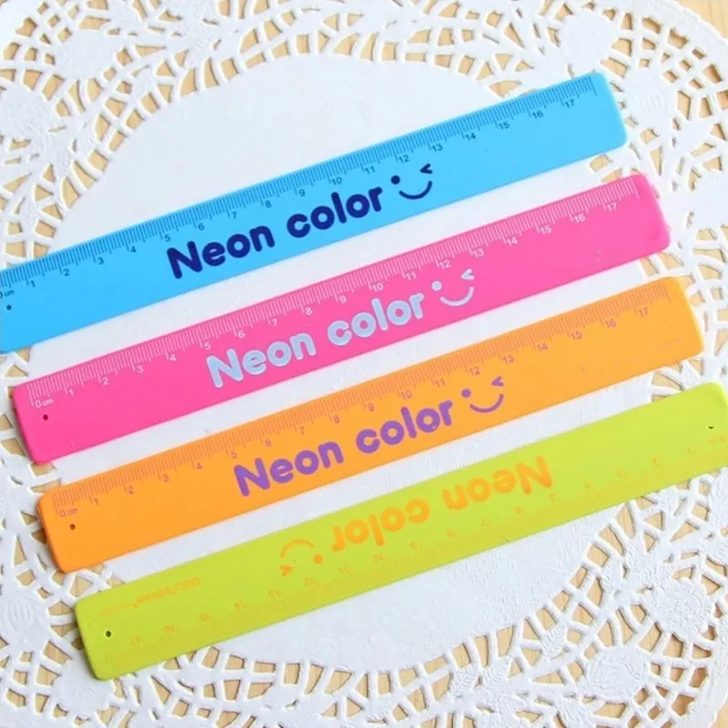 

1pc cute Ruler Plastic Material Ruler School Students stationery Drafting Supply Drawing Straight Ruler