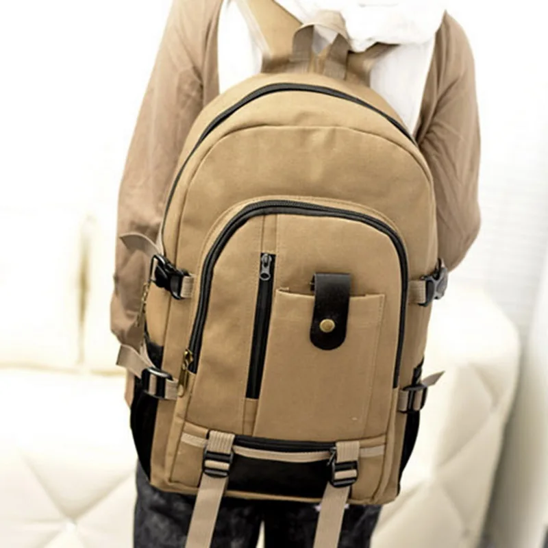 Мужской рюкзак для отдыха, рюкзак на молнии, повседневный модный мужской рюкзак для путешествий, холщовый рюкзак для ноутбука