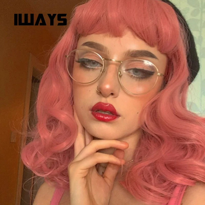

2019 new designer Retro women's glasses frame Simple metal round glasses Transparent lens metal frame glasses