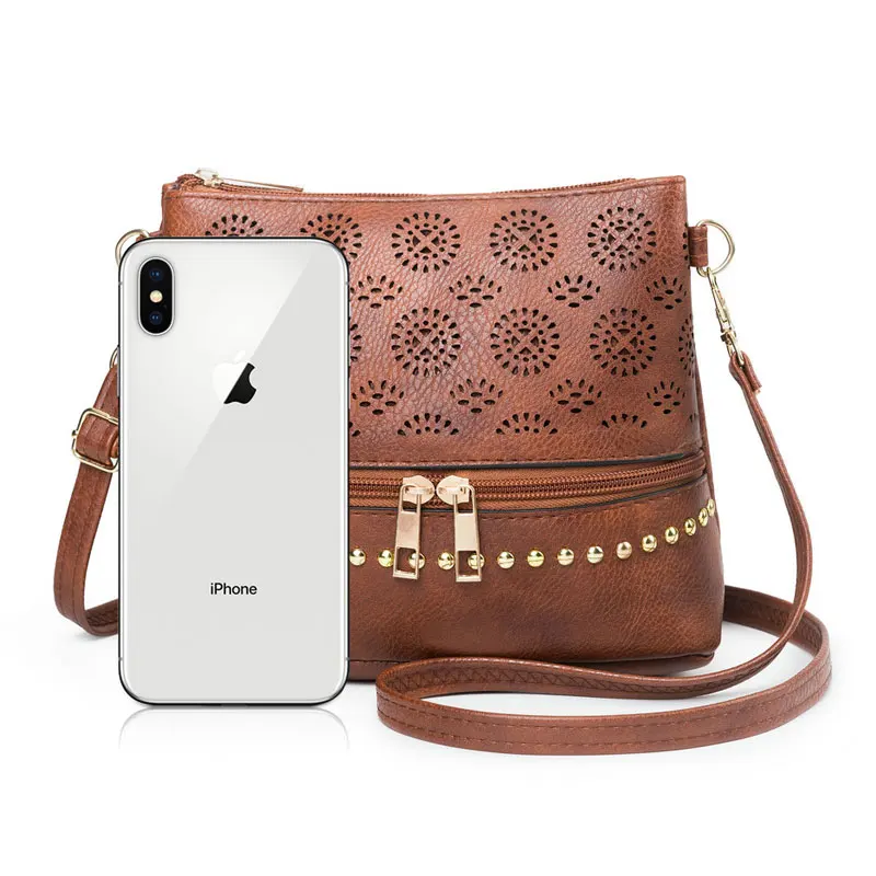 REPRCLA 2019 الجوف خارج المرأة حقيبة يد خمر رسول حقيبة كتف بو الجلود Crossbody حقائب للنساء بولسا الأنثوية